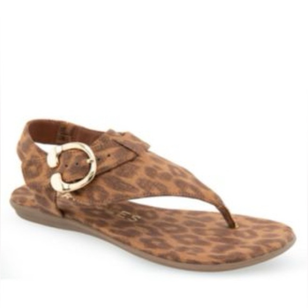 Aerosoles Isa Flat Sandals Leopard Print NIB